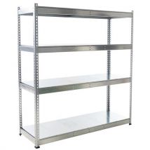 Manutan Expert Regał metalowy Rapid 1, 198 × 152,5 × 61 cm, 440 kg/półkę, 4 panele stalowe, ocynk,