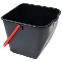 Plastikowe wiaderko Manutan Expert z dzióbkiem, 15 l, czarne/czerwone