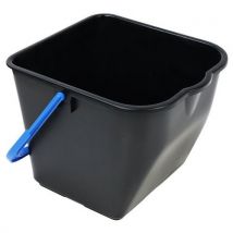 Plastikowe wiaderko Manutan Expert z dzióbkiem, 15 l, czarne/niebieskie,