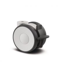 Tente Poliuretanowe kółko przemysłowe z otworem do wtłaczania, średnica 75 mm, skrętne z hamulcem, łożysko ślizgowe Manutan