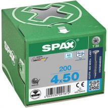 Uniwersalne wkręty zewnętrzne z łbem stożkowym Spax TX ø 4 mm, 50 mm Manutan