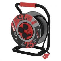 Emos Przedłużacz zewnętrzny na bębnie, 25 m, 4 gniazdka, guma – neopren, 1,5 mm2 Manutan