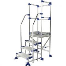 Podest dostępowy Meca Modul Tubesca-Comabi, 3 balustrady + 2 poręcze, 4 stopnie, długość podestu 0,5 m Manutan