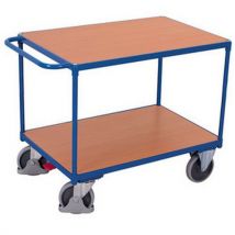 Variofit Wózek półkowy z uchwytem, do 500 kg, 2 półki, 92 x 139 x 80 cm, niebieski, Manutan