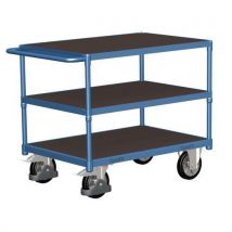 Variofit Wózek półkowy z uchwytem, do 1000 kg, 3 półki, 92,5 x 139 x 80 cm, niebieski, Manutan