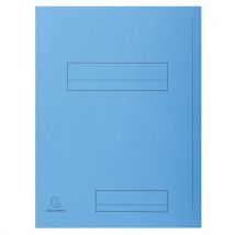 Teczki papierowe Exacompta, dwie klapki, niebieskie, 50 szt Manutan
