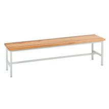 Ławka Caroline 150 cm - Drewno i Stal - Jasnobrązowa/Szara - 10 lat gwarancji - Wyposażenie szatni
