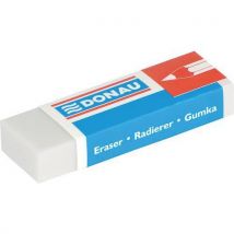 Gumka uniwersalna DONAU, 41x21x11mm, blister - 3szt., biała, Manutan