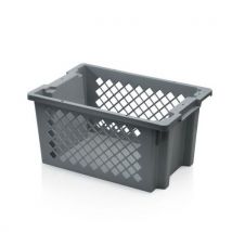 Sztaplowalna plastikowa skrzynka SN64 PP, perforowane ściany, 60 x 40 x 30 cm Manutan
