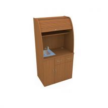 Kuchenka biurowa z wyposażeniem, czereśnia Manutan