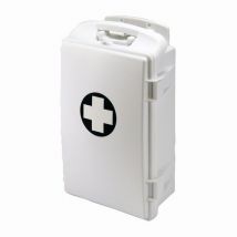 Plastikowa apteczka ścienna przenośna, zamykana na klucz, 43 x 28 x 14 cm Manutan