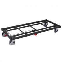 Variofit Platforma transportowa bez powierzchni ładunkowej, do 500 kg, szara, koła termoplastyczne, 208 x 88 x 30,5 cm, Manutan