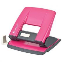 Dziurkacz KANGARO Aion-20/S, dziurkuje do 20 kartek, metalowy, w pudełku różowy Manutan