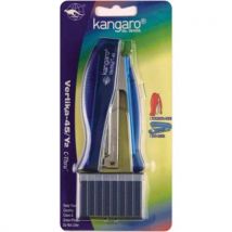 Zszywacz KANGARO Veritka-45 C-THRU+zszywki, zszywa do 30 kartek, blister, błękitny, Manutan