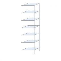 Schulte Lagertechnik Regał metalowy Taranis, dostawny, 300 x 75 x 40 cm, 970 kg, 7 półek, srebrny, Manutan