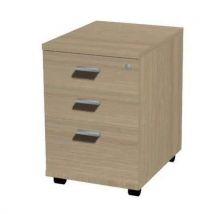 Kontener mobilny Set, 63 x 43 x 54 cm, 3 szuflady, dekor jasne drewno, Manutan