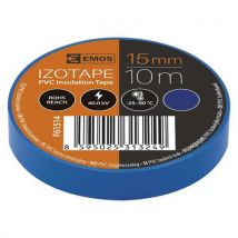 Taśma elektroizolacyjna PVC Emos, szerokość 15 mm, 10 szt., niebieska, Manutan