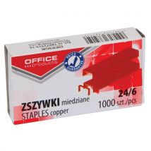 Zszywki OFFICE PRODUCTS, miedziane, 24/6, 1000szt., Manutan