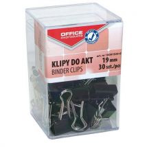 Klipy do dokumentów OFFICE PRODUCTS, 19mm, 30szt., w pudełku, czarne, Manutan