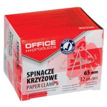 Spinacze krzyżowe OFFICE PRODUCTS, 65mm, 12szt., srebrne, Manutan