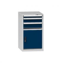 Polak Szafka szufladowa ZE2, 578 x 753 x 990 mm, szaro-ciemnoniebieska Manutan