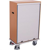 Variofit Wózek na dokumenty z roletą, 9 przegródek, 87,5 x 49 x 146 cm Manutan