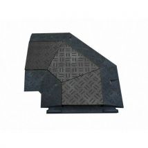 Mostek kablowy z osłoną, narożny, wersja prawostronna, czarny Manutan