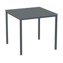 Stół jadalniany Versys z białymi nogami antracyt RAL 7016, 80 x 80 x 74,3 cm, ciemnoszary, Manutan