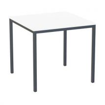Stół jadalniany Versys z nogami antracyt RAL 7016, 80 x 80 x 74,3 cm, biały, Manutan