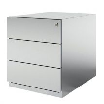 Bisley Przenośna metalowa szafka na dokumenty z szufladami, aluminiowa, 3 szuflady., Manutan