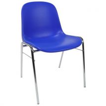 Plastikowe krzesło do jadalni Manutan Expert Chrome, niebieskie