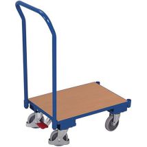Variofit Wózek platformowy Euro z uchwytem, do 250 kg, 74 x 41,5 x 100 cm, niebieski Manutan
