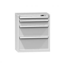 Polak Szafka szufladowa ZP4, 731 x 464 x 840 mm, szaro-szara Manutan