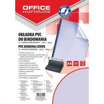 Okładki do bindowania OFFICE PRODUCTS, PVC, A4, 200mikr., 100szt., niebieskie transparentne, Manutan