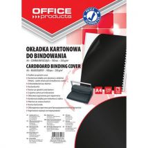 Okładki do bindowania OFFICE PRODUCTS, karton, A4, 250gsm, błyszczące, 100szt., czarne, Manutan