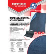 Okładki do bindowania OFFICE PRODUCTS, karton, A4, 250gsm, skóropodobne, 100szt., ciemnoniebieskie, Manutan