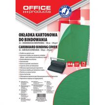 Okładki do bindowania OFFICE PRODUCTS, karton, A4, 250gsm, skóropodobne, 100szt., zielone, Manutan