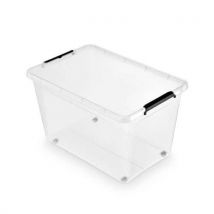 Pojemnik do przechowywania ORPLAST Simple box, 60l, na kółkach, transparentny, Manutan