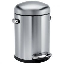 Simplehuman Kosz na śmieci mini Round Retro Step Can 4,5 l matowa stal nierdzewna STDD Manutan