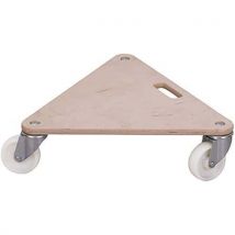 Variofit Platforma transportowa trójkątna PL04, do 300 kg, 54 x 54 x 14,5 cm, koła poliamidowe, Manutan