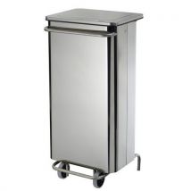 Rossignol Pro Metalowy kosz sanitarny na śmieci Lewis, 110 l, stal nierdzewna, Manutan
