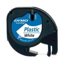 Taśma plastikowa do etykieciarek Dymo LetraTag, biała, Manutan