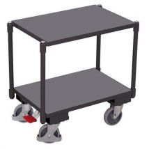 Variofit Wózek regałowy Euro system dolly, 2 półki, 67,5 x 41,5 x 66,5 cm, szary, Manutan