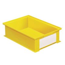 Kolorowa plastikowa skrzynka transportowa PS (16,2 l), żółta Manutan
