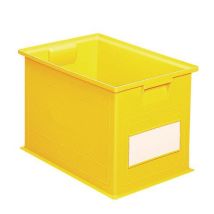 Kolorowa plastikowa skrzynka transportowa PS (40,5 l), żółta Manutan