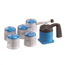 Gazowa lutlampa lutownicza, 650°C, 5 kartuszy 190 g/419 ml Manutan