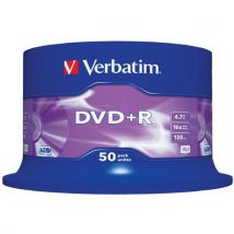 Płyta DVD+R VERBATIM AZO, 4,7GB, prędkość 16x, cake, 50szt., srebrny mat, Manutan