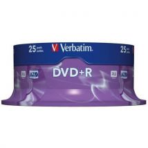 Płyta DVD+R VERBATIM AZO, 4,7GB, prędkość 16x, cake, 25szt., srebrny mat, Manutan