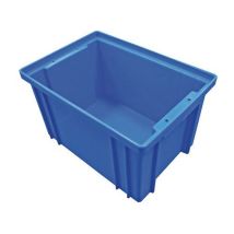 Kolorowa plastikowa skrzynka transportowa PS (3,6 l), niebieska Manutan