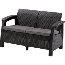 Sofa zewnętrzna Corfu Love Seat, ciemnoszary, Manutan